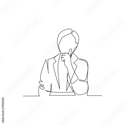 Businesswoman drawn in line art style