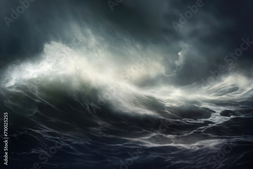 Fotografia sea storm, dark dramatic stormy sky with cumulus clouds over waves for abstract