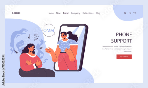 Panic attack web banner or landing page. Mental health disorder. Phobia, frustration and constant stress. Psychotherapy and emotional support idea. Flat vector illustration