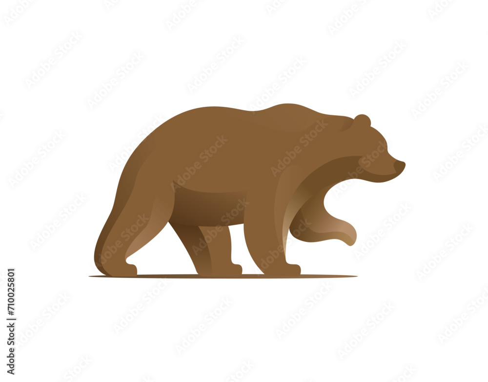 Grizzly bear flat vector cartoon illustration. The brown bear cute illustration. Cartoon character of big mammal animal. Grizzly bear flat vector cartoon illustration. The brown bear cute illustration. Cartoon character of big mammal animal.