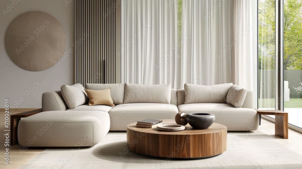 Harmony and Contrast, A Serene Haven With an Ivory Elysium and a Rustic Oak Mesa Harmony and Contrast, A Serene Haven With an Ivory Elysium and a Rustic Oak Mesa