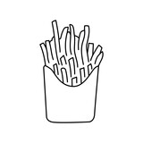 French fries color element. Cartoon street food.