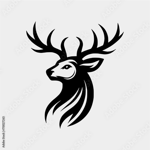 Deer Head Logo Design. Deer Logo Vector Illustration. Stylish geometric shape deer logo type  Attractive design 
