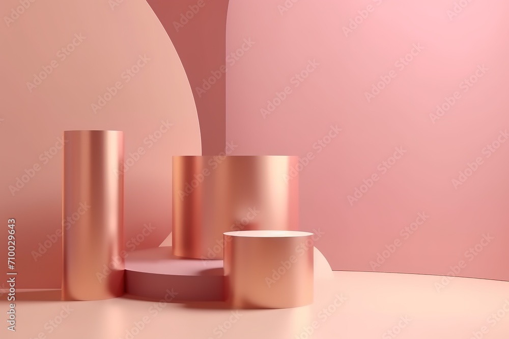 Abstract scene background Cylinder podium on pink Abstract scene background Cylinder podium on pink