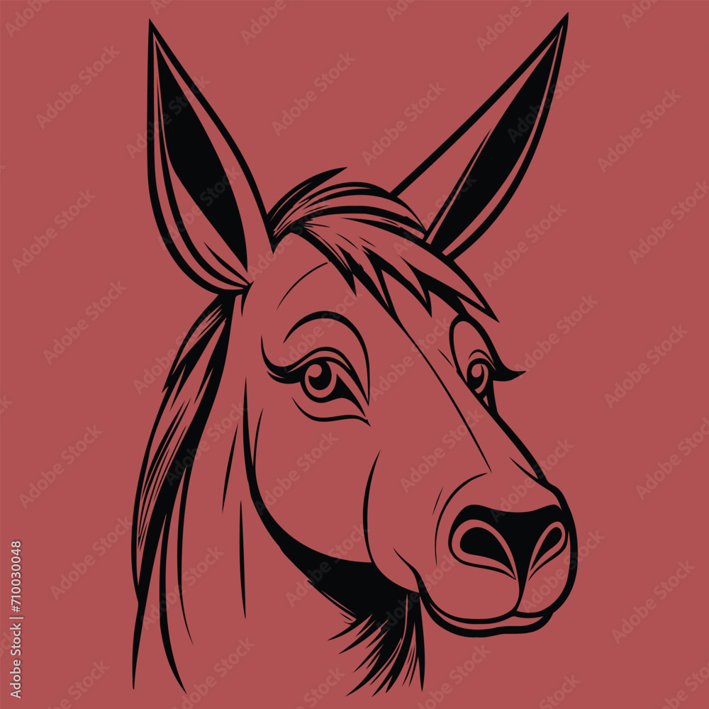 Donkey Vector Art Illustrator Design