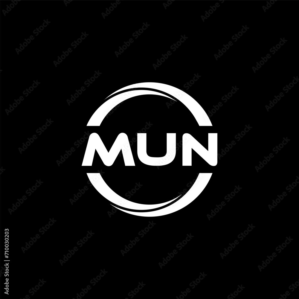 MUN letter logo design with black background in illustrator, cube logo, vector logo, modern alphabet font overlap style. calligraphy designs for logo, Poster, Invitation, etc. MUN letter logo design with black background in illustrator, cube logo, vector logo, modern alphabet font overlap style. calligraphy designs for logo, Poster, Invitation, etc.