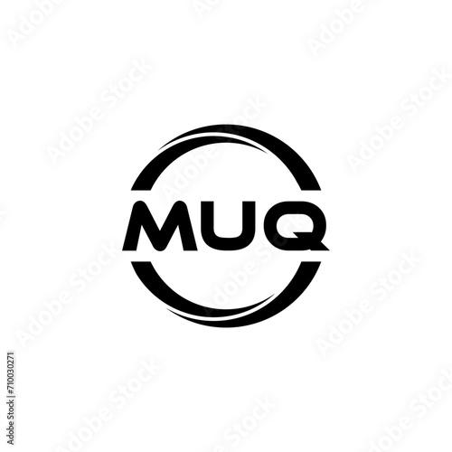 MUQ letter logo design with white background in illustrator  cube logo  vector logo  modern alphabet font overlap style. calligraphy designs for logo  Poster  Invitation  etc.