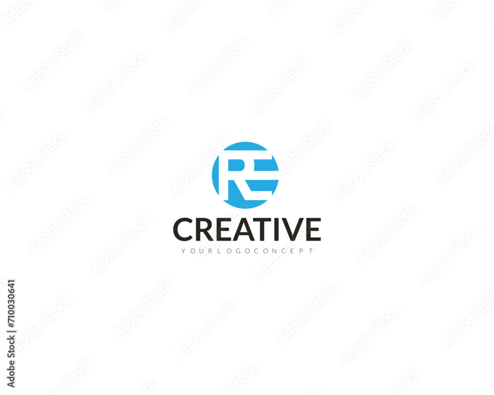 Creative Letter RE Logo Design Icon Creative Letter RE Logo Design Icon