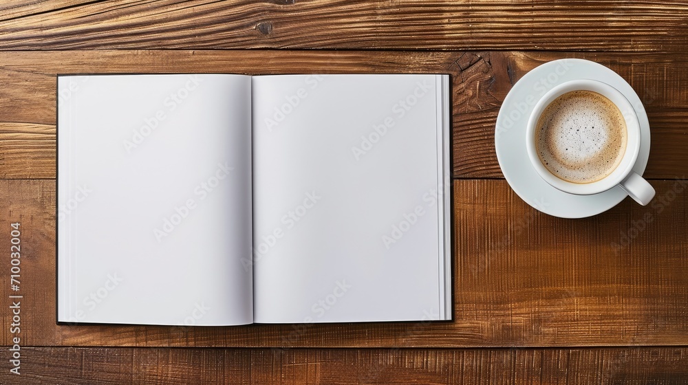 Open book notebook mockup advertising in cozy interior wallpaper background Open book notebook mockup advertising in cozy interior wallpaper background