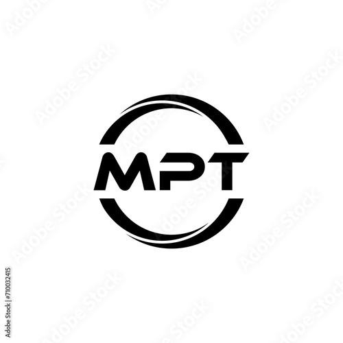 MPT letter logo design with white background in illustrator  cube logo  vector logo  modern alphabet font overlap style. calligraphy designs for logo  Poster  Invitation  etc.
