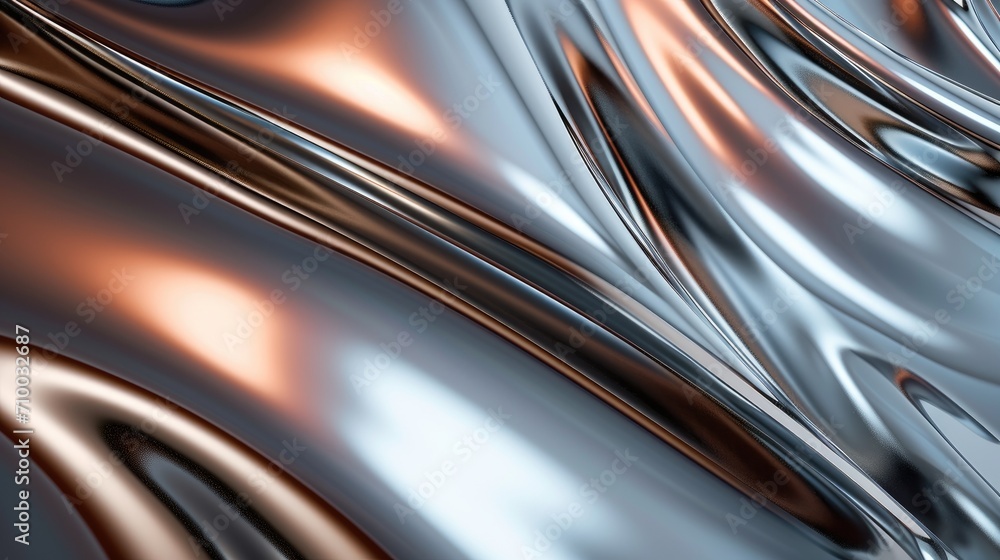 Chrome melting holographic liquid metal leather fabric wallpaper background