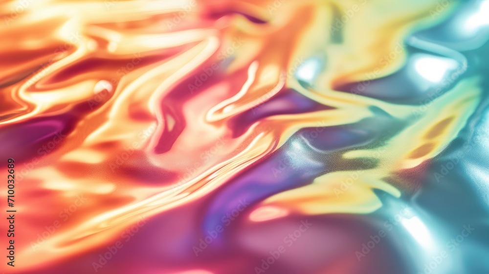 Obraz premium Chrome melting holographic liquid metal leather fabric wallpaper background