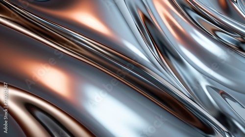 Chrome melting holographic liquid metal leather fabric wallpaper background © Irina