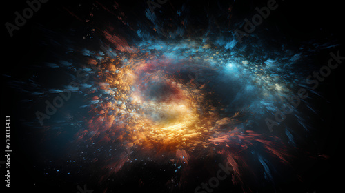 Vibrant Cosmic Fantasy: Colorful Illustration of Celestial Objects in the Expansive Universe, Deep Space Exploration and Astronomy Concept Art