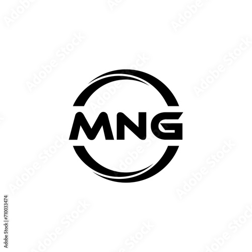 MNG letter logo design with white background in illustrator  cube logo  vector logo  modern alphabet font overlap style. calligraphy designs for logo  Poster  Invitation  etc.