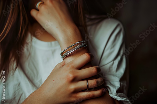 close-up of a woman wrist with a bracelet