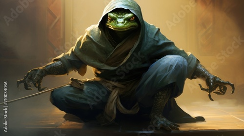 Frog ninja character concept AI generated image