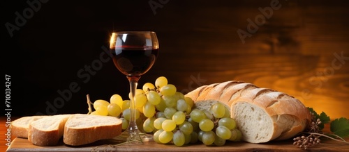 Christian Communion symbolizes Jesus Christ with bread and wine.