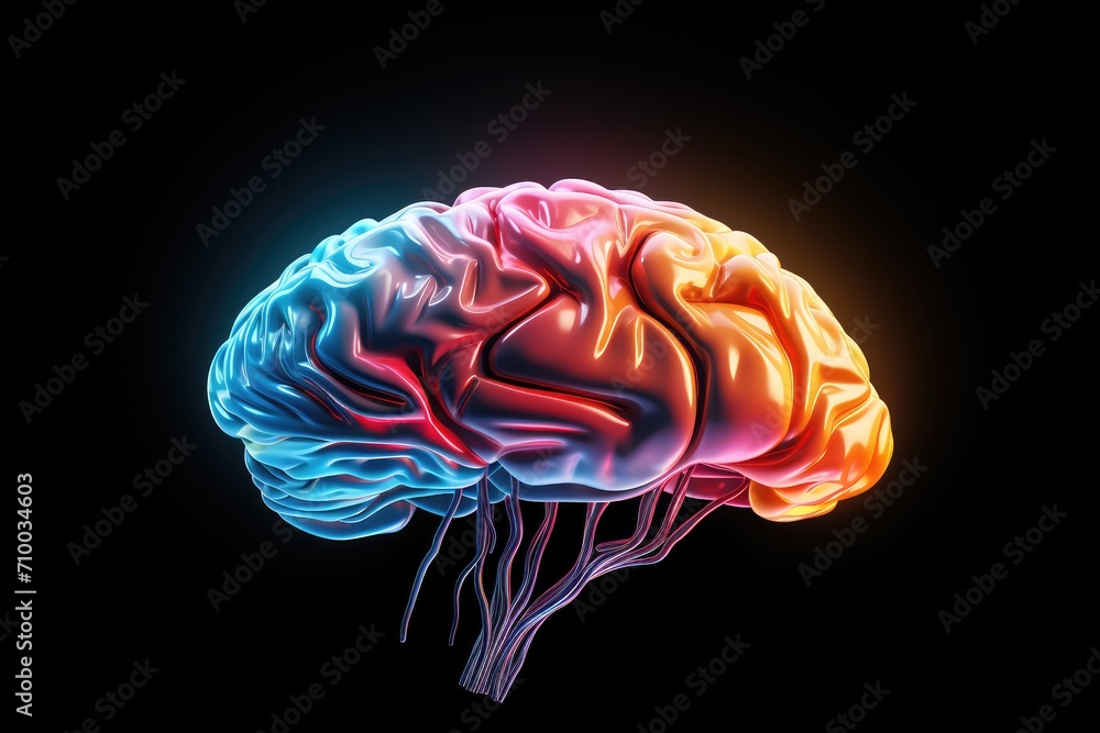 Neural intricacies: Axon collaterals extend neural reach in the brain, fostering integration. Neuronal firing, regeneration, neural excitotoxicity. Colorful vivid neuronal brain neurons synchrony Neural intricacies: Axon collaterals extend neural reach in the brain, fostering integration. Neuronal firing, regeneration, neural excitotoxicity. Colorful vivid neuronal brain neurons synchrony