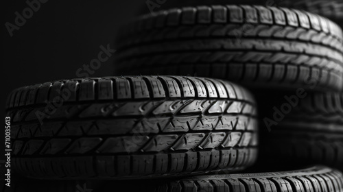 Wet Tire Tread Close-Up