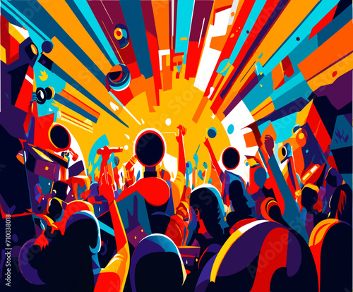 A music festival with diverse artists. vektor icon illustation