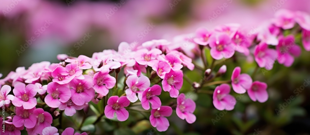 Small pink flowers in the garden.