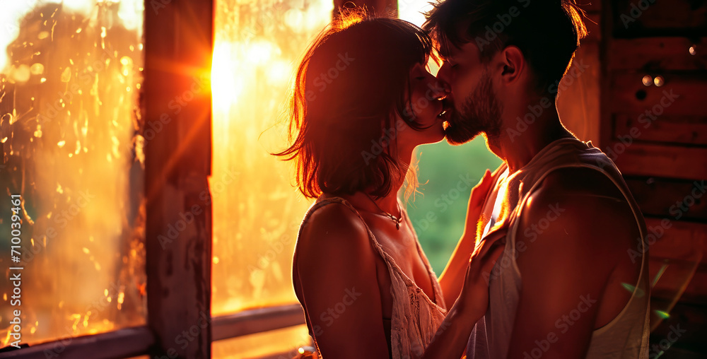Nostalgic Seduction: A Glimpse into Summer 1990, a couple in love, Sauna - Capturing a Loving Kissing Moment Amidst Steamy Sensual Atmosphere. Nostalgic Seduction: A Glimpse into Summer 1990, a couple in love, Sauna - Capturing a Loving Kissing Moment Amidst Steamy Sensual Atmosphere.