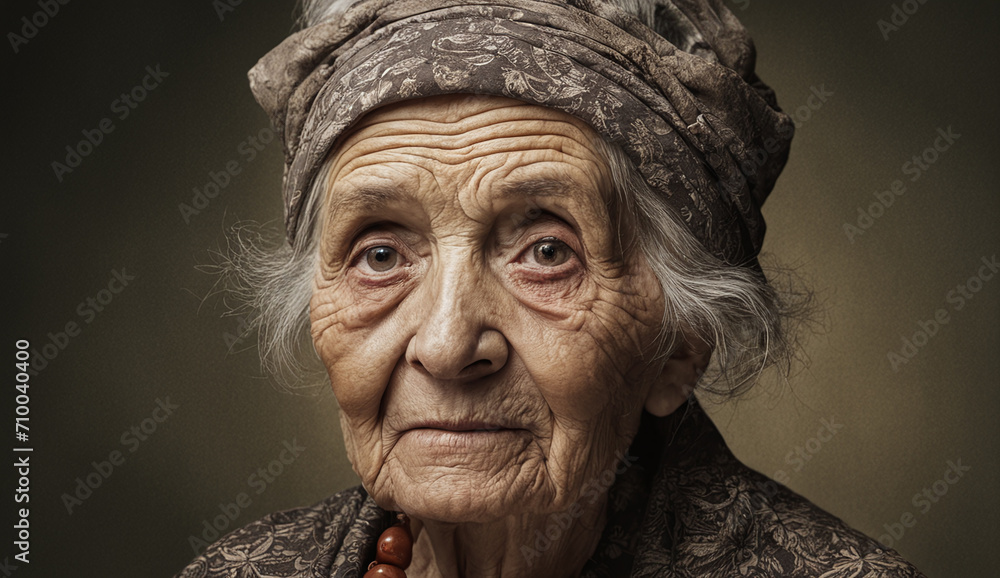 Portrait of sad very old woman , close-up senior woman , portrait of sad senior woman , wrinkles on the face Portrait of sad very old woman , close-up senior woman , portrait of sad senior woman , wrinkles on the face