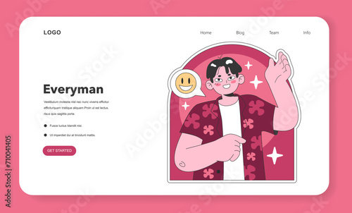 Personality psychological archetype web or landing. Character characteristics. Everyman collective unconscious prototype. Flat vector illustration