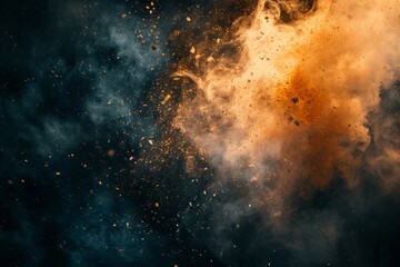 Abstract film texture background with grain dust and explosion
