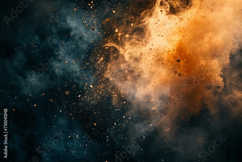 Abstract film texture background with grain dust and explosion photo