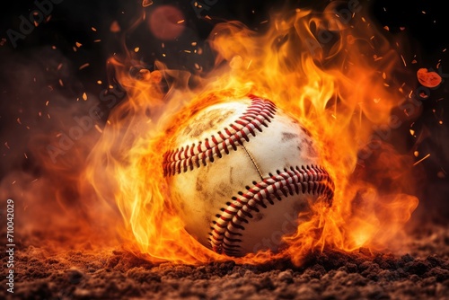 baseball in flames