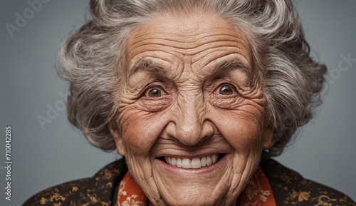 funny grandma portrait, portrait of a senior old women close-up, grandmother portrait