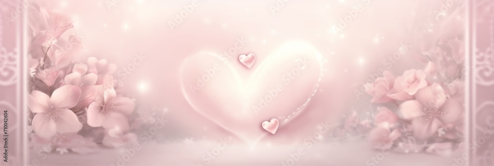 prompt romantic background for valentines day cards with elements hearts,roses,soft pastel color