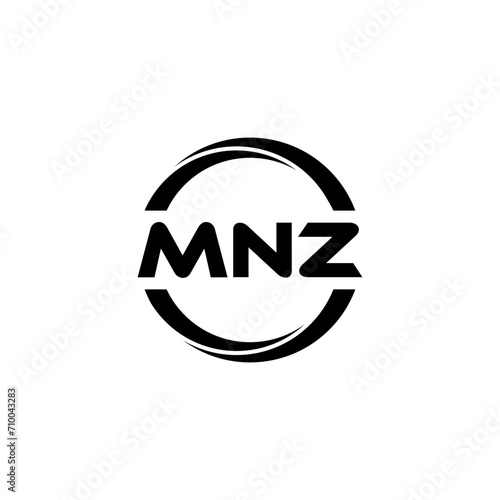 MNZ letter logo design with white background in illustrator, cube logo, vector logo, modern alphabet font overlap style. calligraphy designs for logo, Poster, Invitation, etc. photo