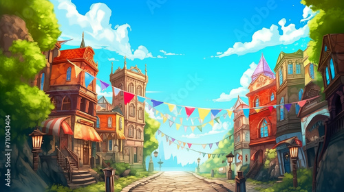 Wide Game Concept Background: Abstract World Illustration with Minimal Detail