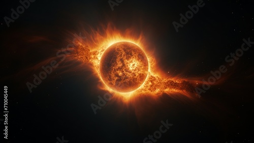 The Enchanting Display of a Sun with a Partial Solar Eclipse Unveiling Celestial Marvels - AI Generative © Being Imaginative