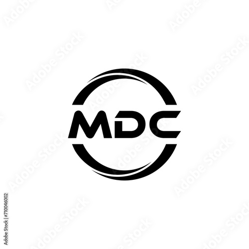 MDC letter logo design with white background in illustrator  cube logo  vector logo  modern alphabet font overlap style. calligraphy designs for logo  Poster  Invitation  etc.