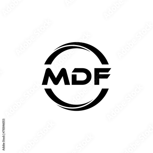 MDF letter logo design with white background in illustrator  cube logo  vector logo  modern alphabet font overlap style. calligraphy designs for logo  Poster  Invitation  etc.