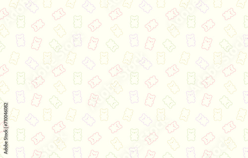 Jelly bears fruit gummy pattern. Jelly bears fruit gummy. Character Illustrator vector design.