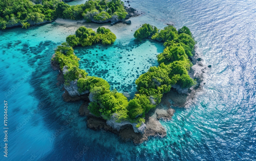 Amazing heart shaped paradise tropical island with crystal clear water. Travel destination Amazing heart shaped paradise tropical island with crystal clear water. Travel destination