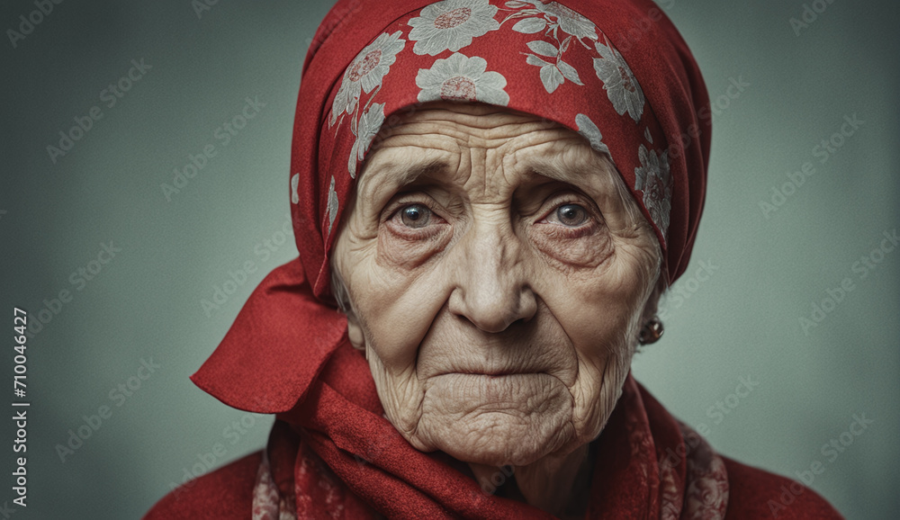 Portrait of sad very old woman , close-up senior woman , portrait of sad senior woman , wrinkles on the face Portrait of sad very old woman , close-up senior woman , portrait of sad senior woman , wrinkles on the face