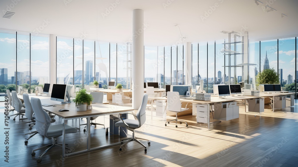 Fototapeta premium environment corporate office background illustration executive team, collaboration productivity, success innovation environment corporate office background