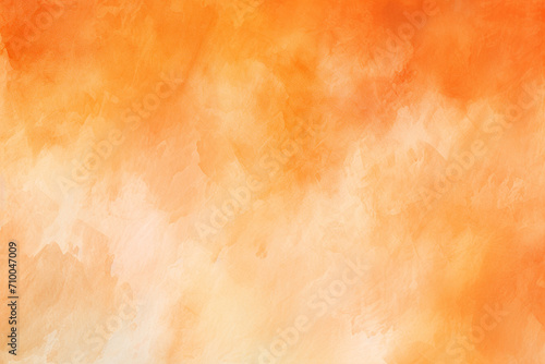 Abstract orange watercolor texture with wet brush strokes for wallpaper design