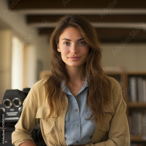 Portrait of a naturaly beautiful teacher. Hardworking female. photo