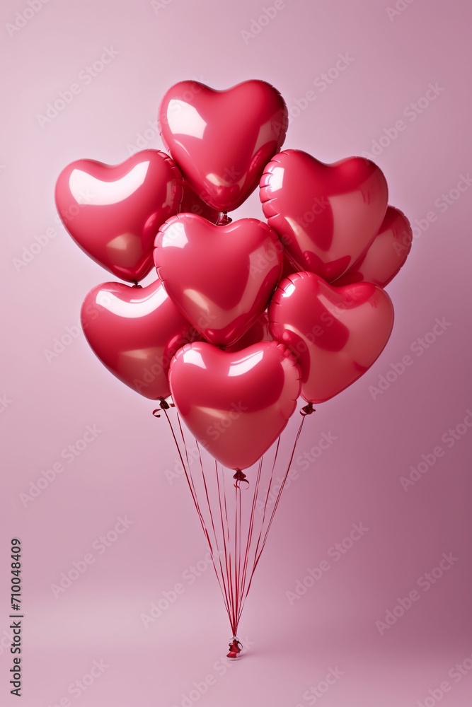 valentine's heart balloons for delivery, in the style of colors, imitated material created with Generative Ai