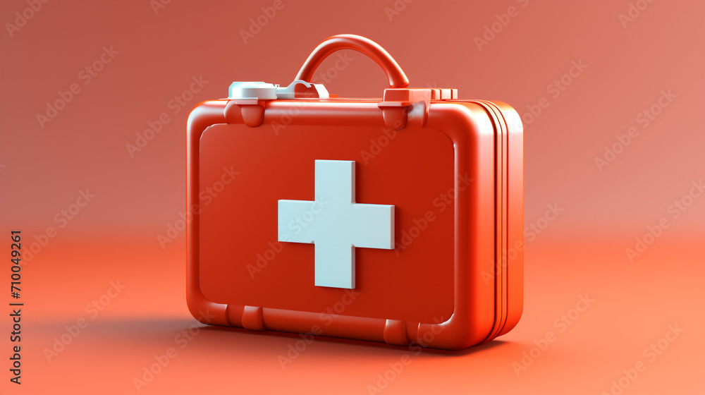 Obraz premium Simple Minimal First aid created with Generative Ai