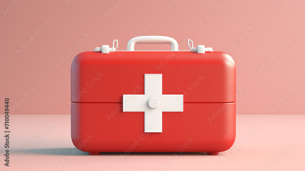 Obraz premium Simple Minimal First aid created with Generative Ai