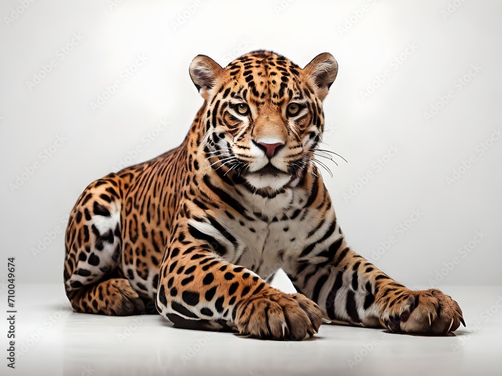 Fototapeta premium tiger isolated on white background, generative ai