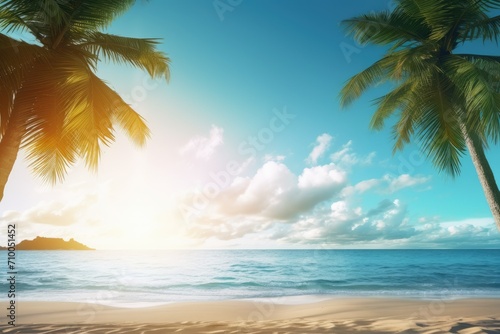 beach with palm trees © BetterPhoto